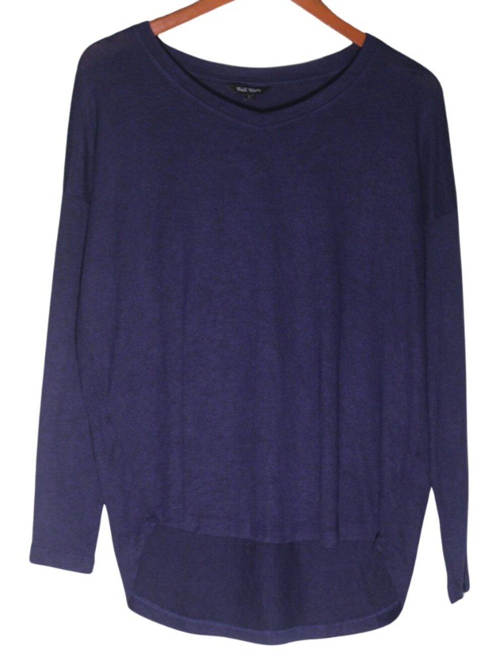 Well Worn Navy V-Neck Soft Knit Long Sleeve Tunic Top Relaxed Small